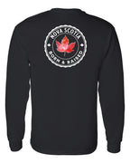 Born and Rasied Nova Scotia Left Chest and Back Long Sleeve - Unisex