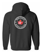 Born and Rasied Nova Scotia Left Chest and Back Zip Hoodie - Unisex