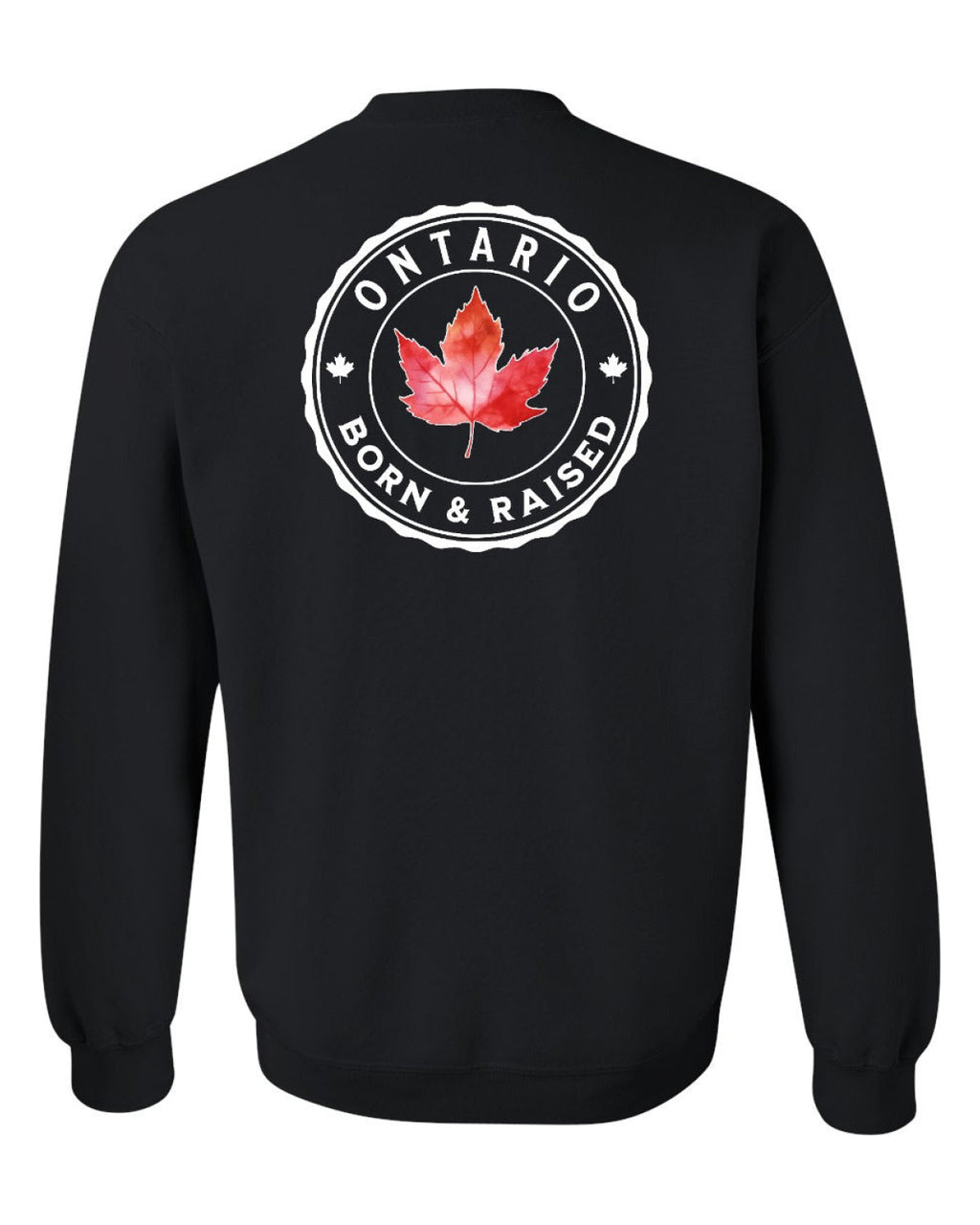 Born and Raised Ontario Left Chest and Back Crewneck - Unisex