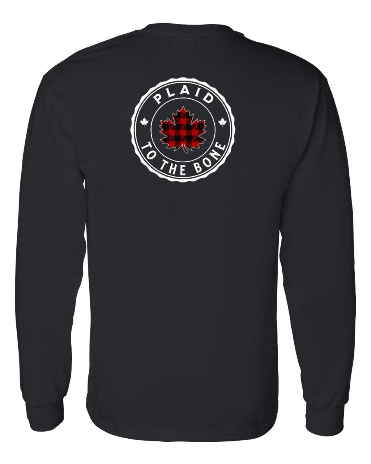 Plaid to the Bone Circle Leaf Left Chest and Back Long Sleeve - Unisex