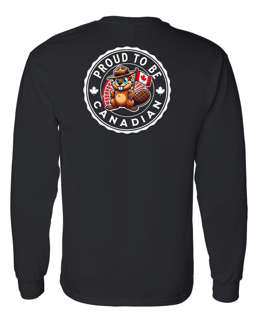 Proud to be Canadian Beaver Left Chest and Back Long Sleeve - Unisex