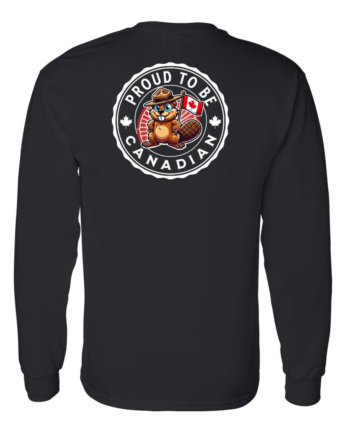 Proud to be Canadian Beaver Left Chest and Back Long Sleeve - Unisex