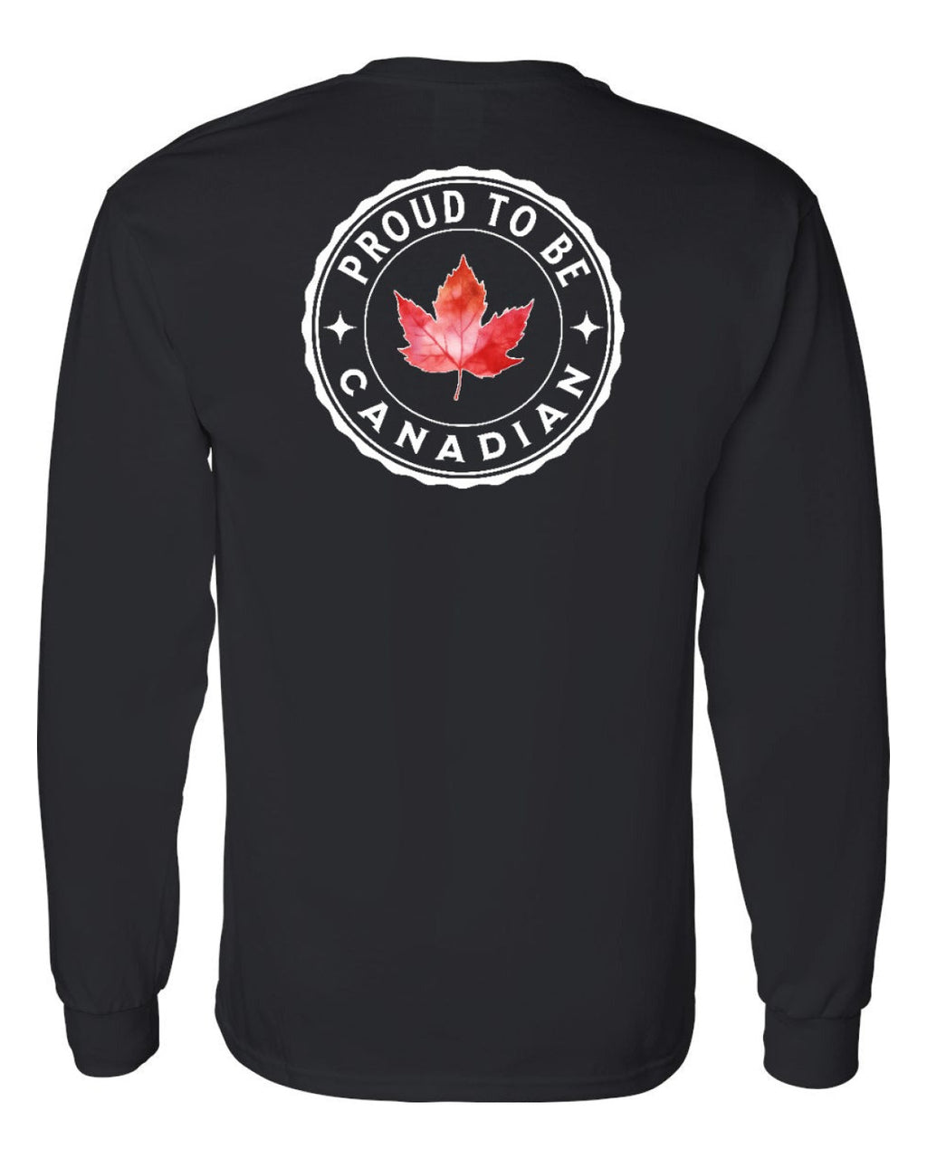 Proud to be Canadian Leaf Left Chest and Back Long Sleeve - Unisex