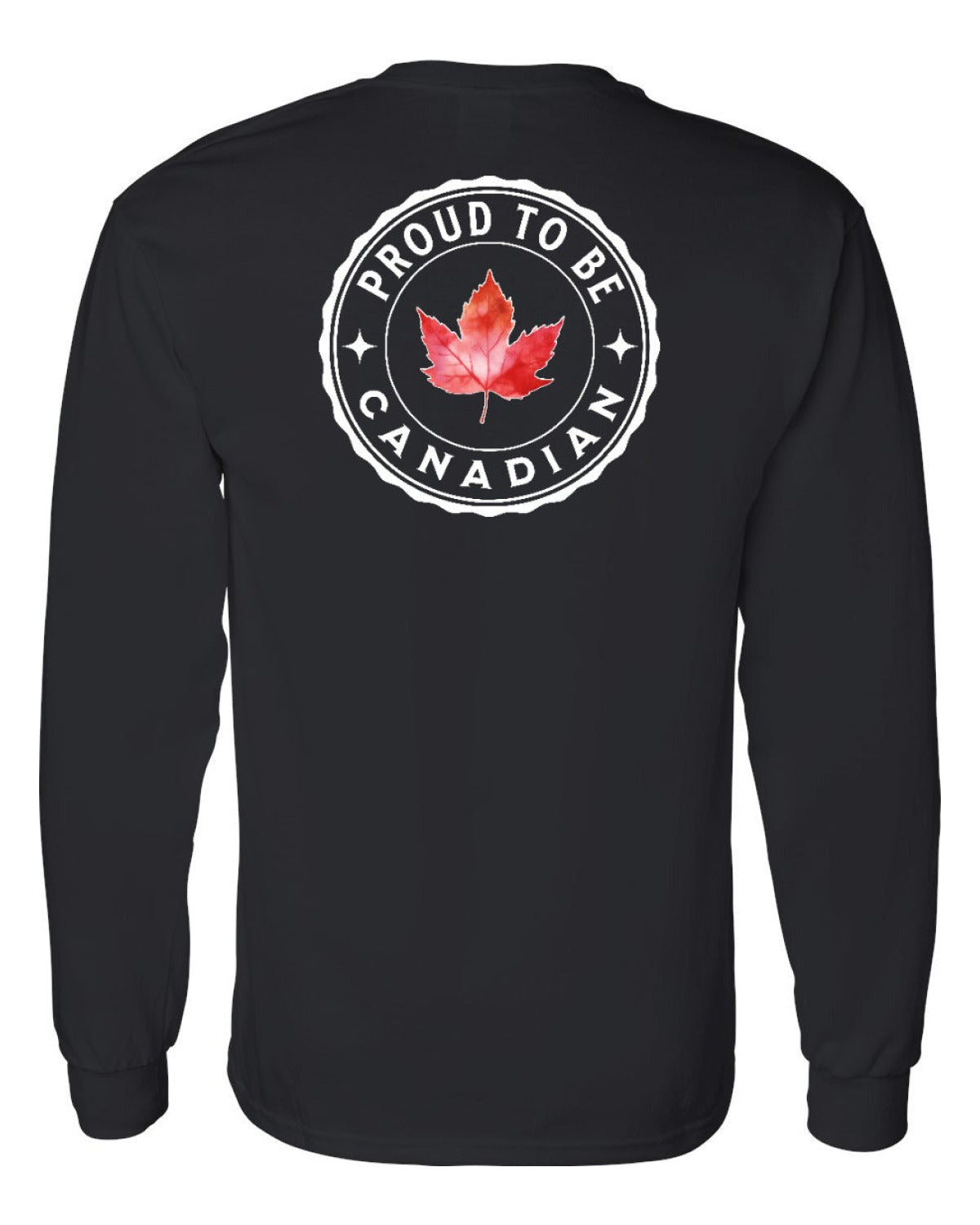 Proud to be Canadian Leaf Left Chest and Back Long Sleeve - Unisex