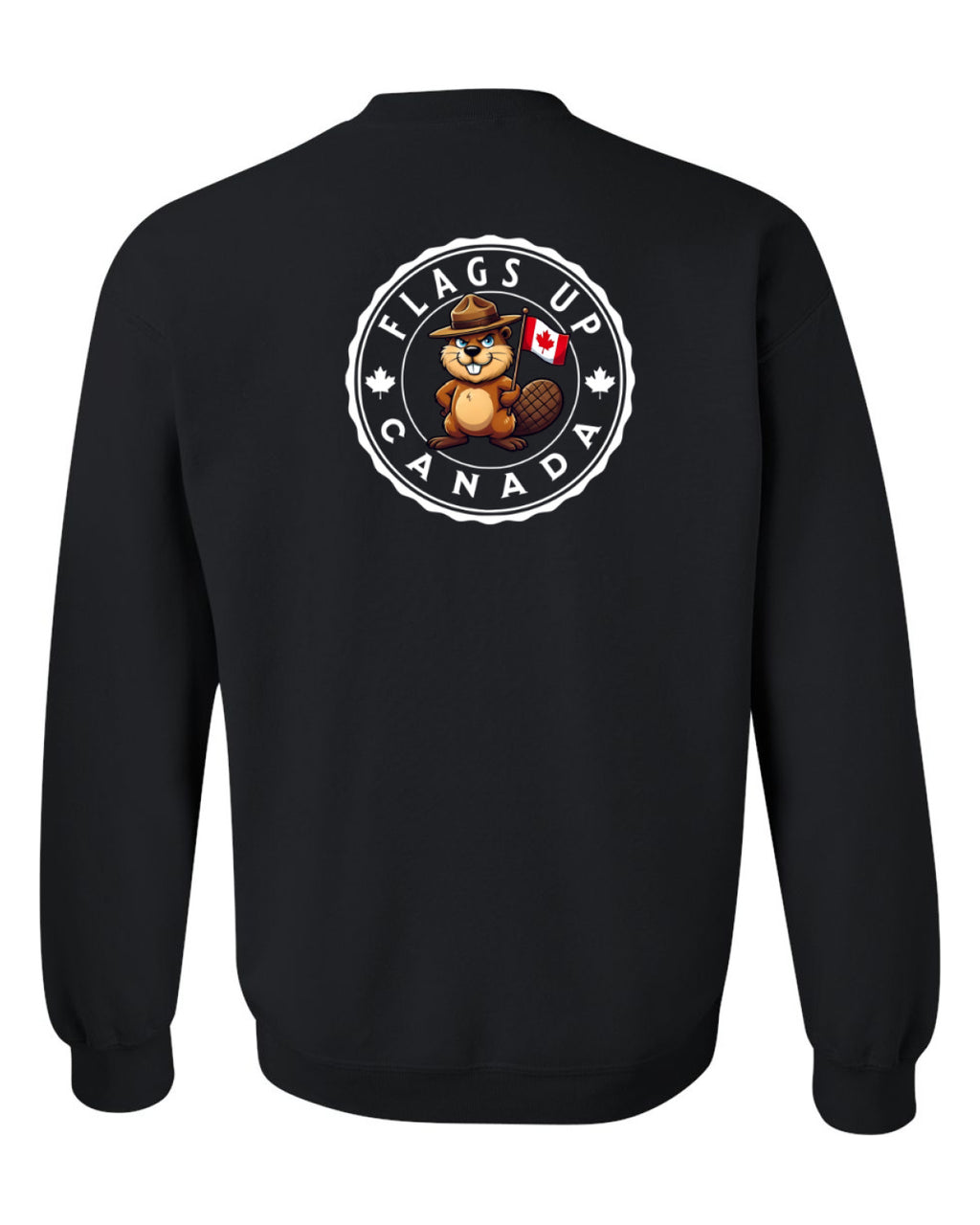 Flags Up Male Beaver Left Chest And Back  Crewneck - Unisex