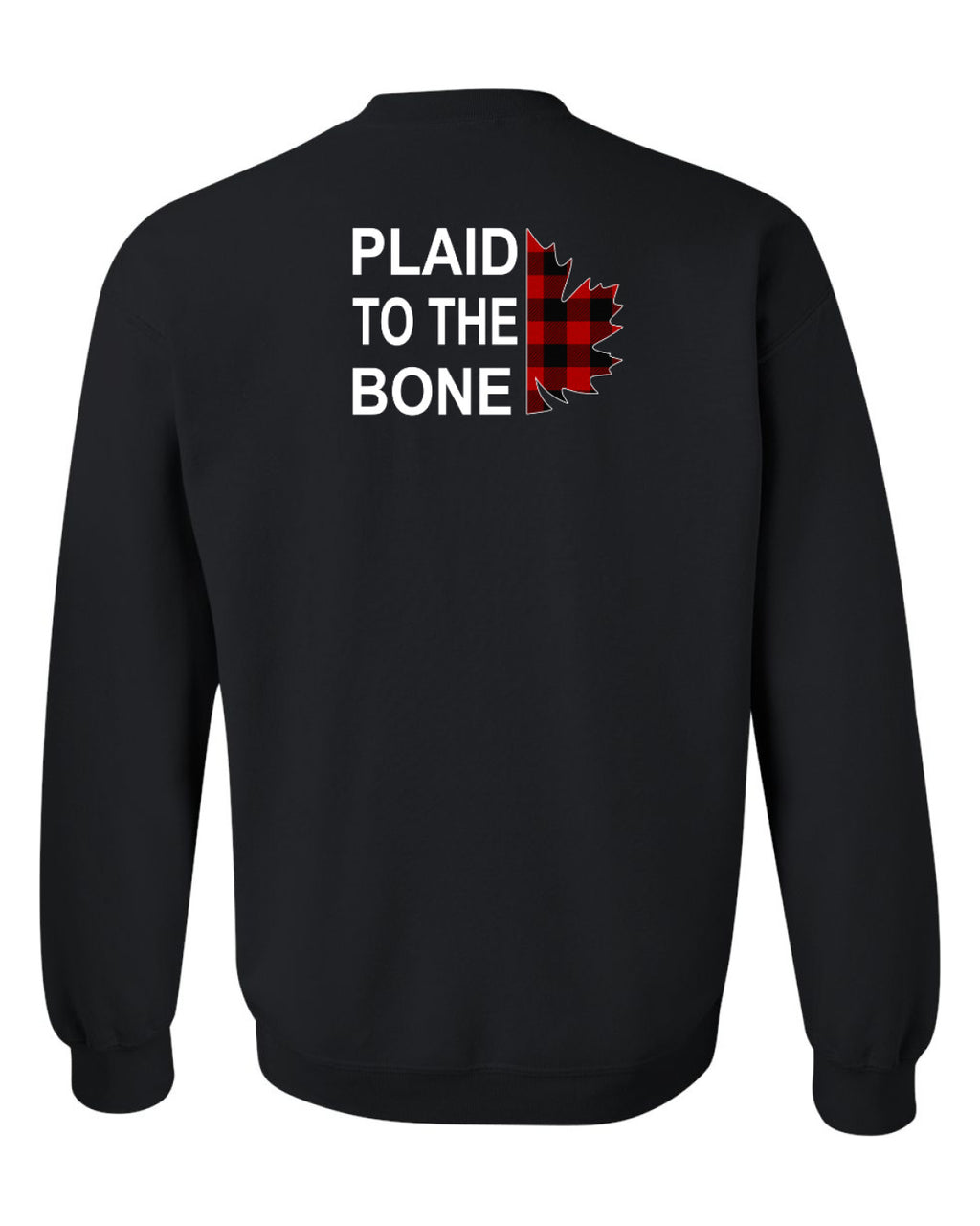 Plaid to the Bone Stacked Leaf Left Chest and Back Crewneck - Unisex