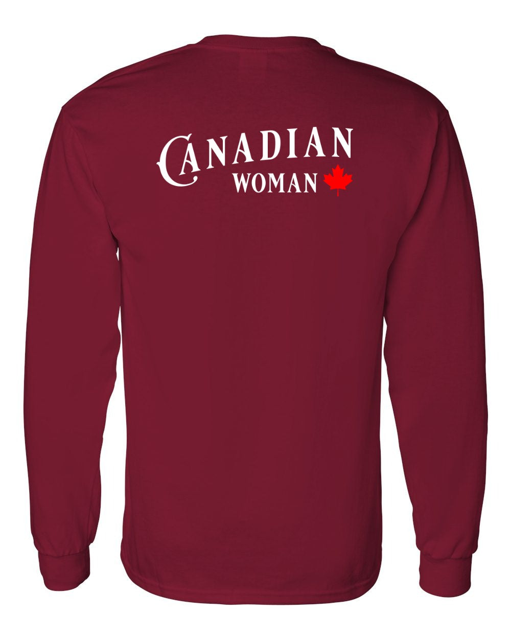 Canadian Woman Left Chest and Back Long Sleeve - Gildan Canada (sewn Internationally)