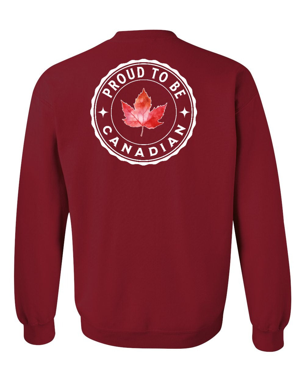 Proud to be Canadian Leaf Left Chest and Back Crewneck - Gildan Canada (sewn Internationally)