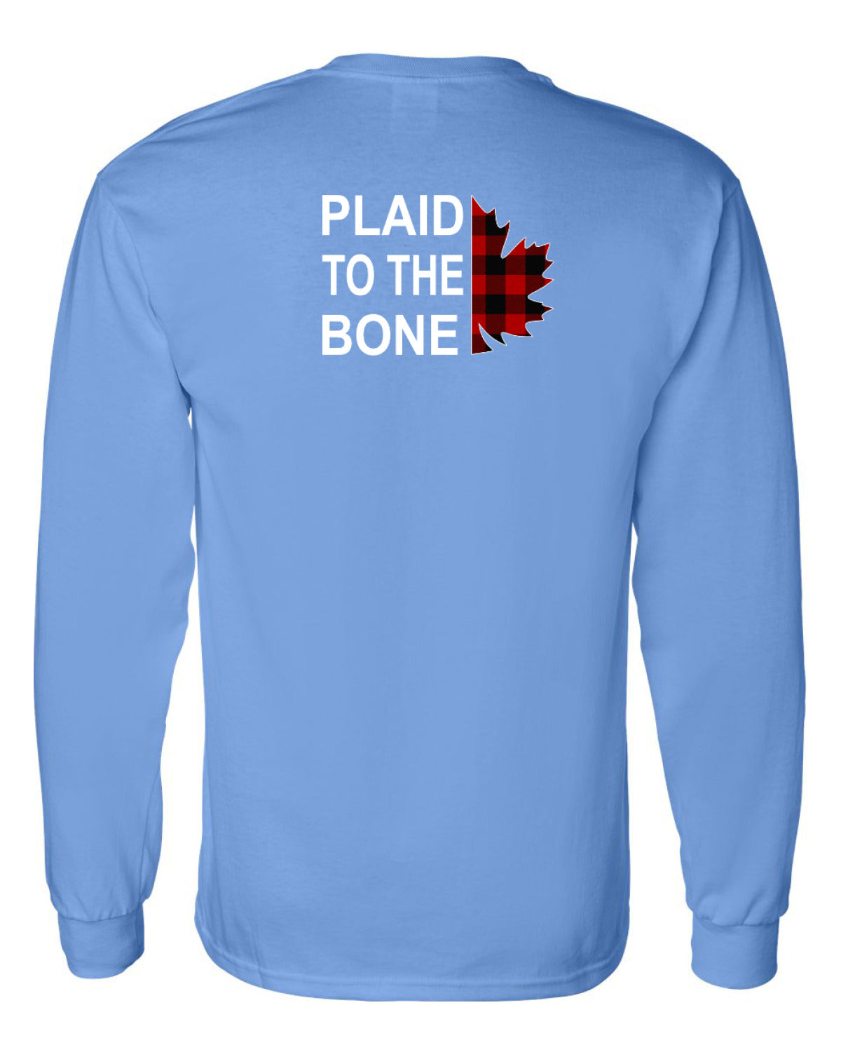 Plaid to the Bone Stacked Leaf Left Chest and Back Long Sleeve - Unisex