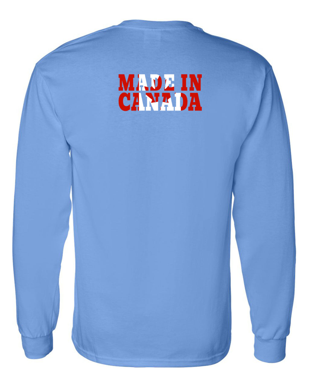Made In Canada Flag Background Left Chest And Back  Long Sleeve Tee ) - Unisex