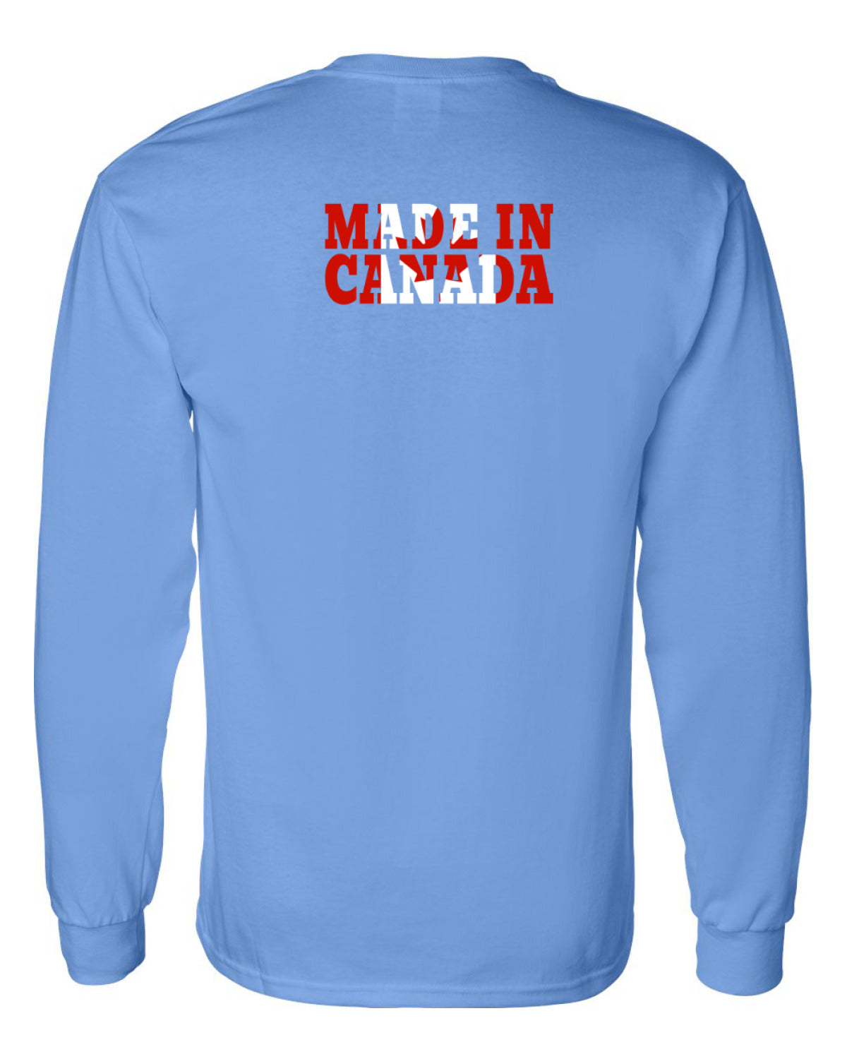Made In Canada Flag Background Left Chest And Back  Long Sleeve Tee ) - Unisex