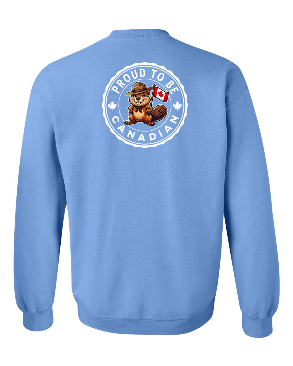 Proud to be Canadian Female Beaver Left Chest And Back Crewneck