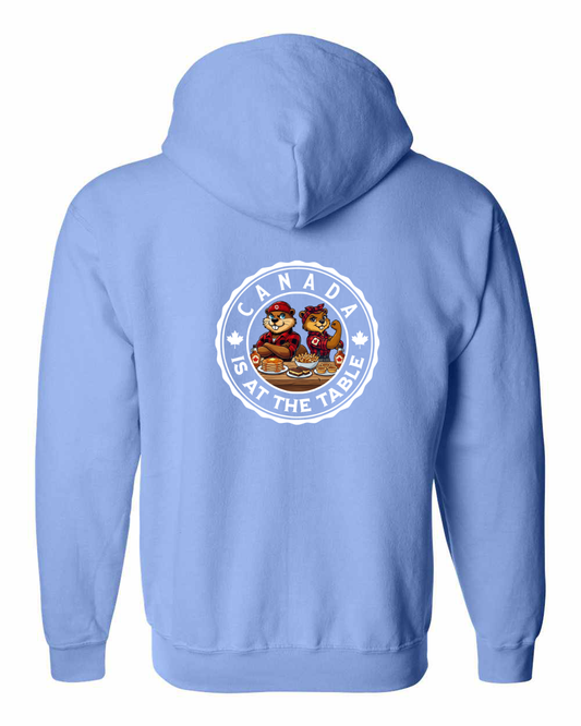 Canada At The Table Left Chest And Back Zip Hoodie