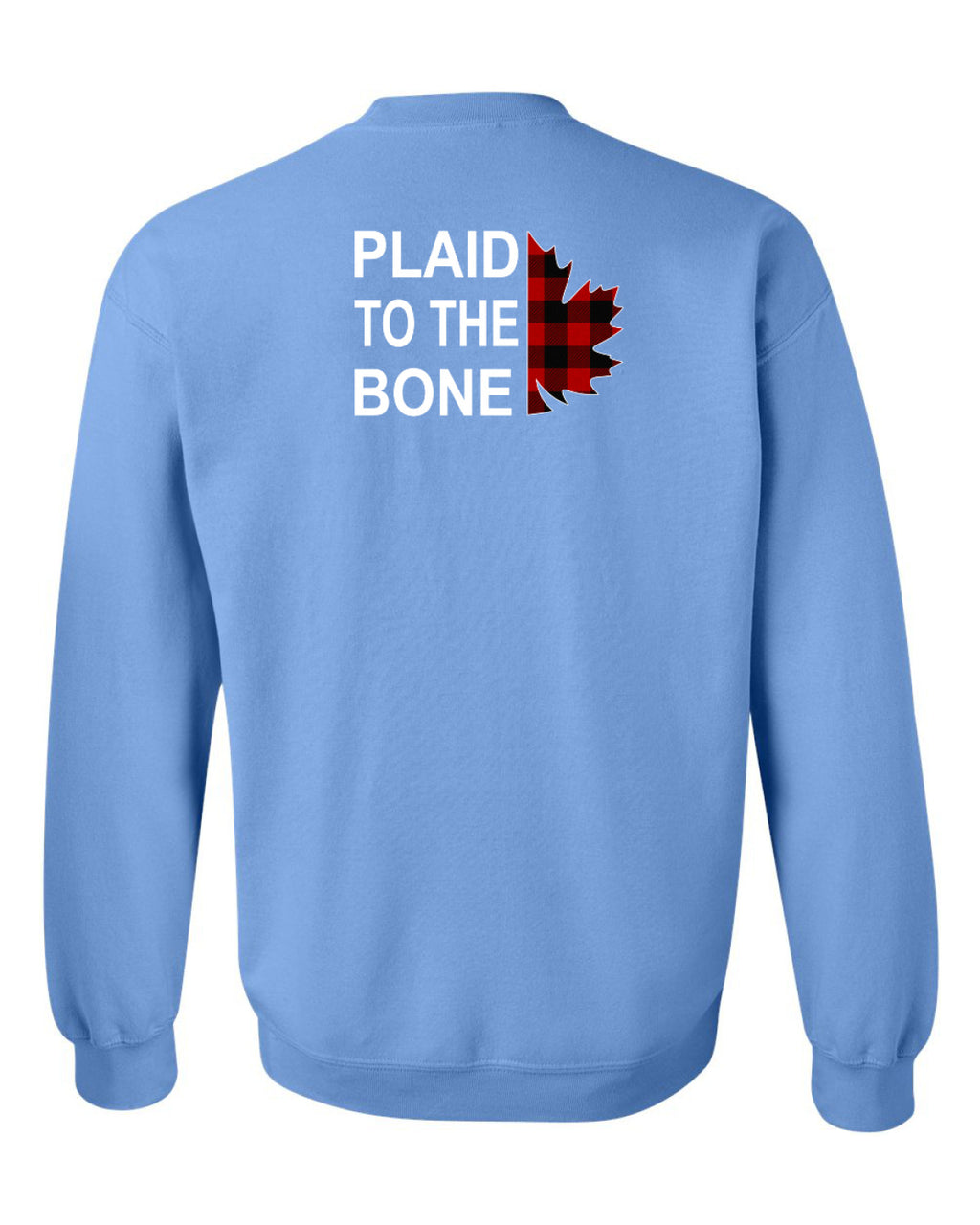 Plaid to the Bone Stacked Leaf Left Chest and Back Crewneck - Unisex