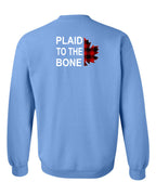 Plaid to the Bone Stacked Leaf Left Chest and Back Crewneck - Unisex