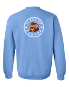 Flags Up Female Beaver Left Chest And Back  Crewneck - Unisex