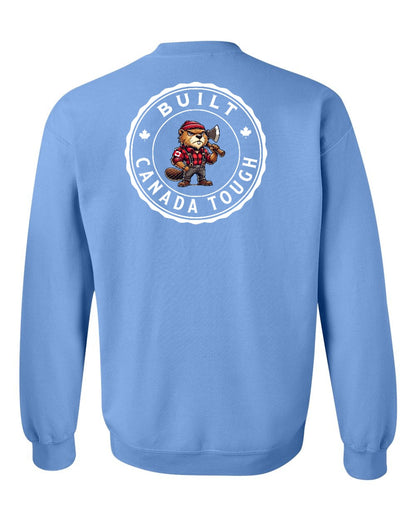 Built Canada Tough Male Beaver Left Chest and Back Crewneck - Gildan Canada (sewn Internationally)