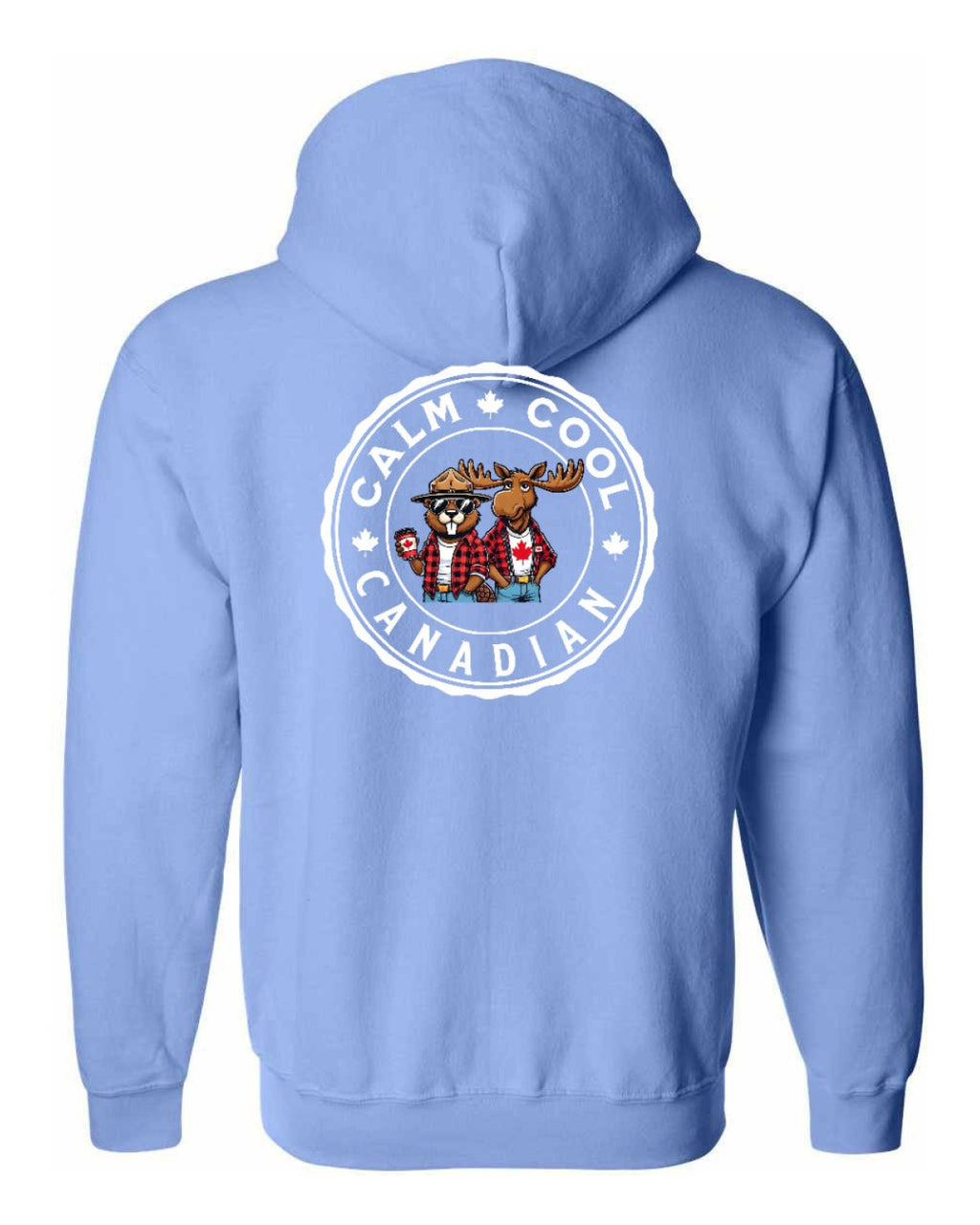 Calm Cool Moose and Beaver Left Chest and Back Zip Hoodie - Unisex