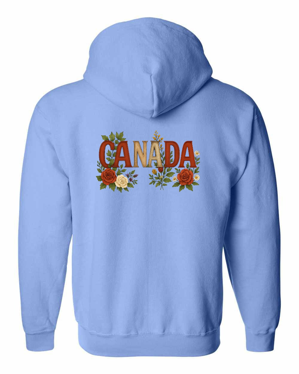 Canada Flowers Left Chest and Back Zip Hoodie - Gildan Canada (sewn Internationally)