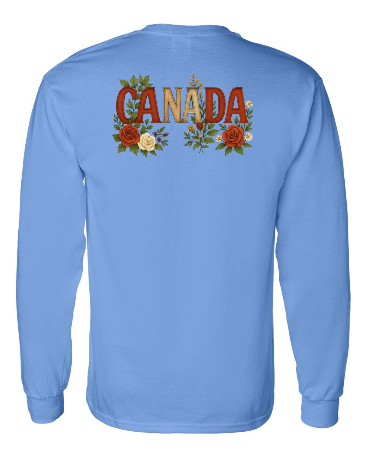 Canada Flowers Left Chest and Back Long Sleeve - Unisex
