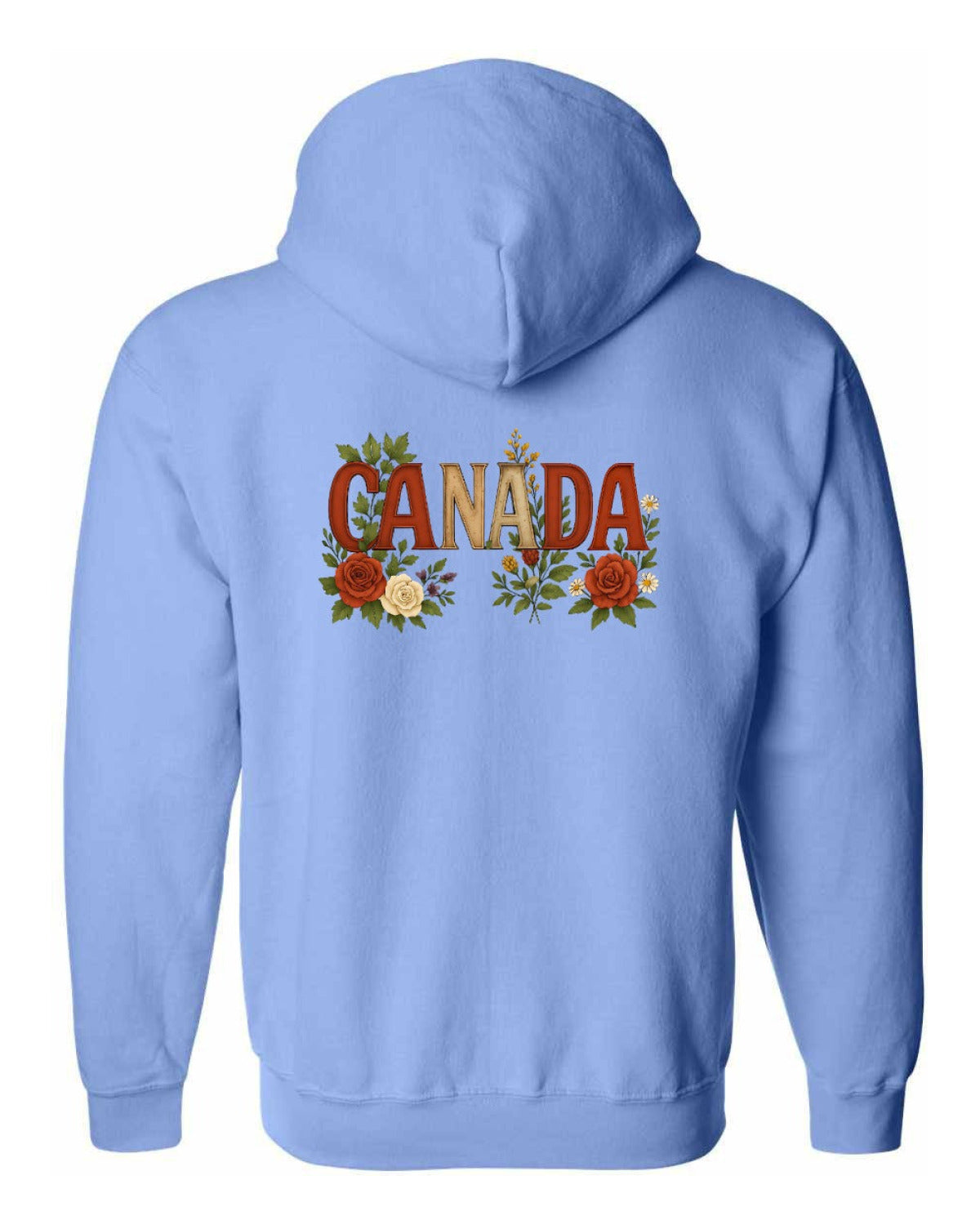 Canada Flowers Left Chest and Back Zip Hoodie - Unisex