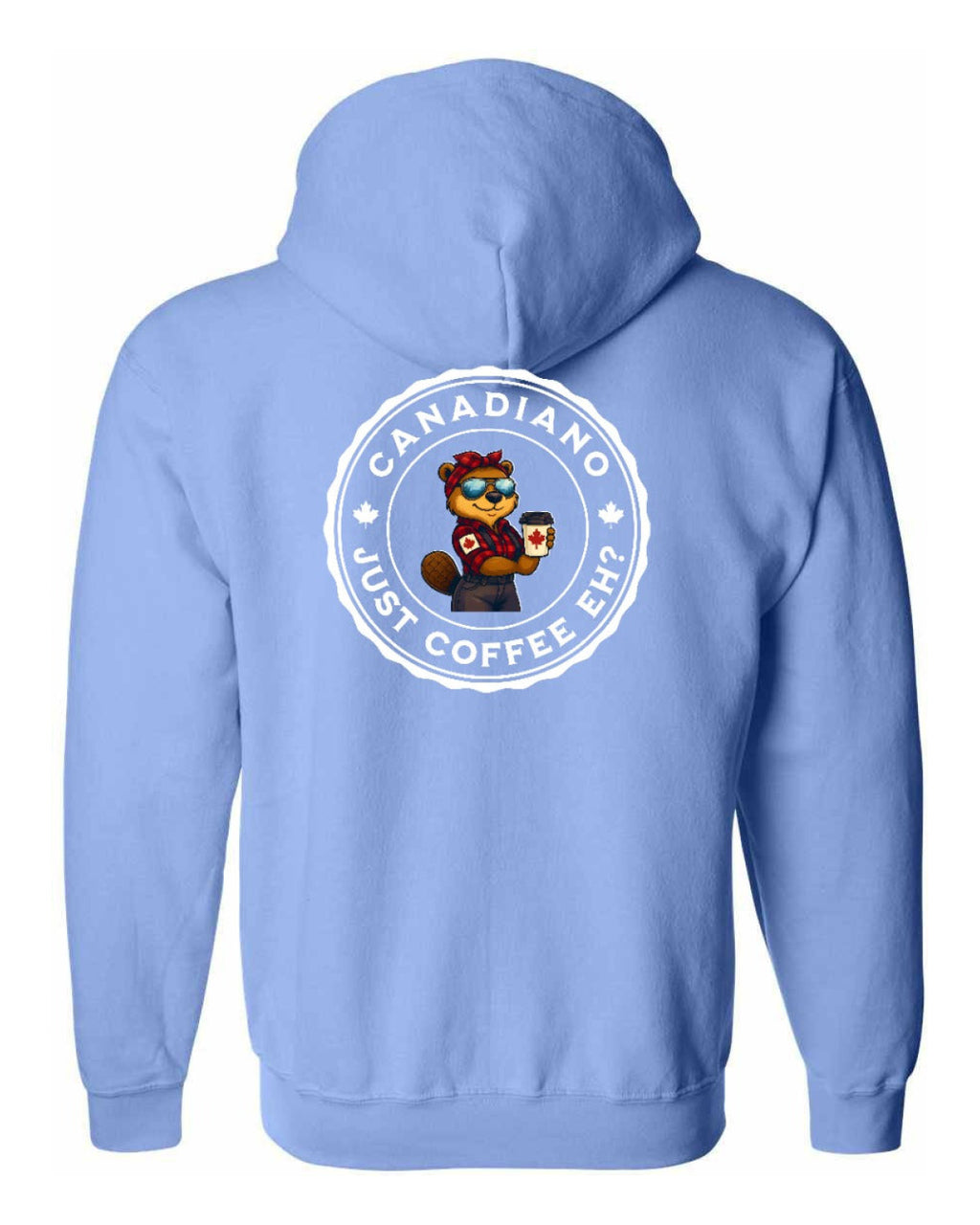 Canadiano just Coffee EH! Rosie Sunglasses Left Chest and Back Zip Hoodie - Unisex
