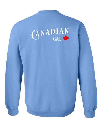 Canadian Gal Left Chest and Back Crewneck - Gildan Canada (sewn Internationally)