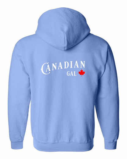 Canadian Gal Left Chest and Back Zip Hoodie - Gildan Canada (sewn Internationally)