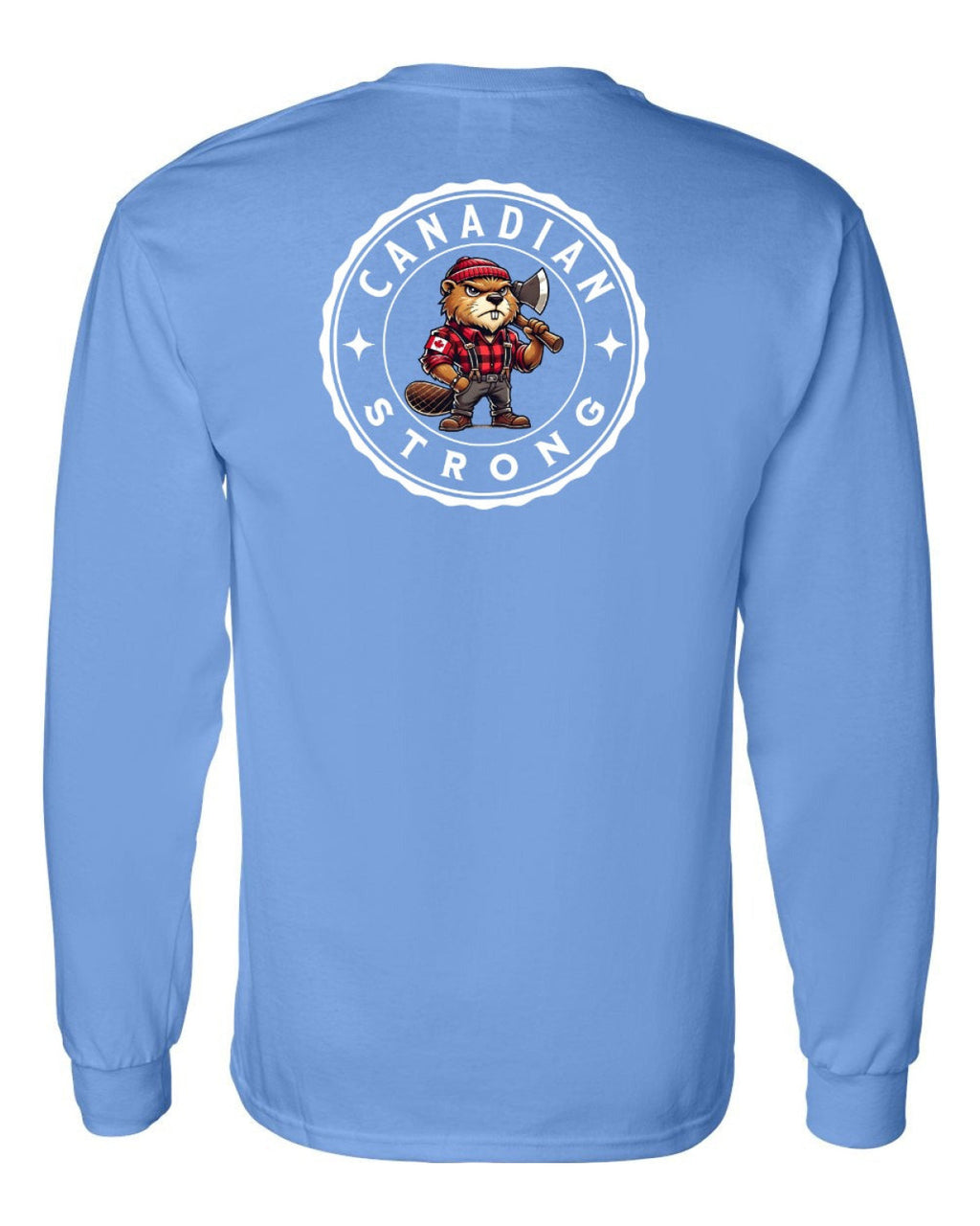 Canadian Strong Beaver Left Chest and Back Long Sleeve - Unisex