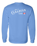 Just A Canadian Girl (Heart Flag Full) Left Chest and Back Long Sleeve - Unisex