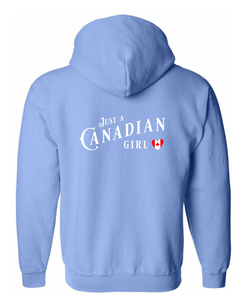 Just A Canadian Girl (Heart Flag) Left Chest and back Zip Hoodie - Unisex