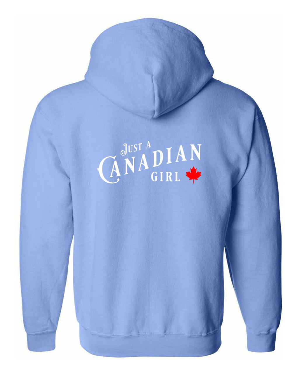 Just a canadian Girl Leaf Left Chest and Back Zip Hoodie - Unisex