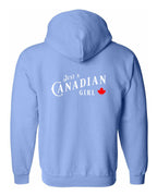 Just a canadian Girl Leaf Left Chest and Back Zip Hoodie - Unisex