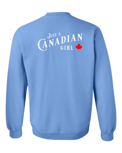 Canadian Girl Left Chest and Back Crewneck - Gildan Canada (sewn Internationally)
