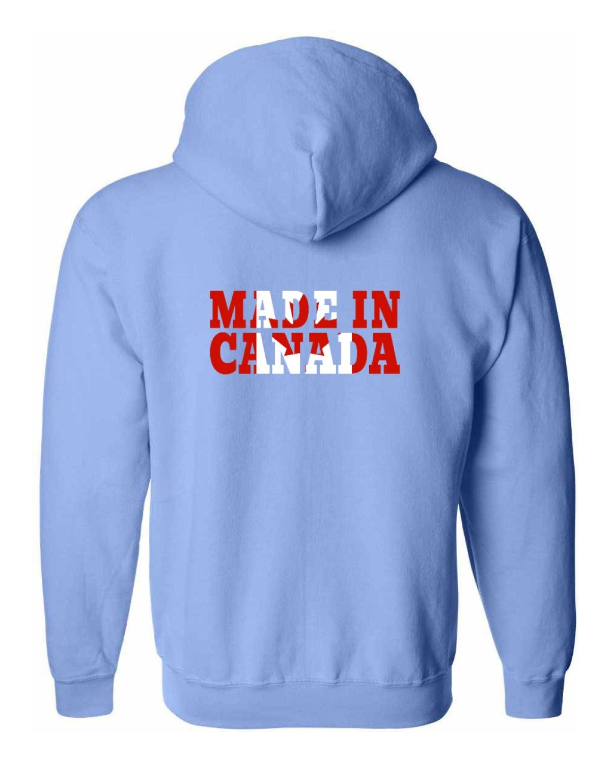 Made in Canada Flag Background Left Chest and Back Zip Hoodie - Unisex