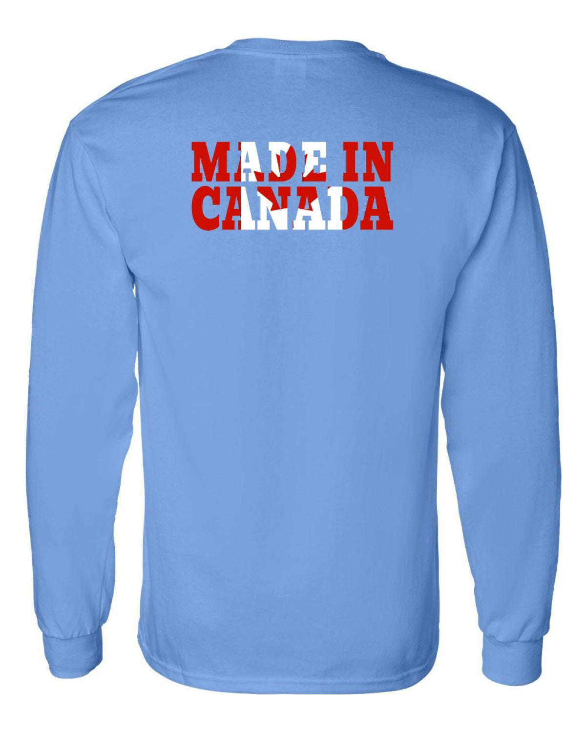 Made in Canada Flag Background Left Chest and Back Long Sleeve - Unisex