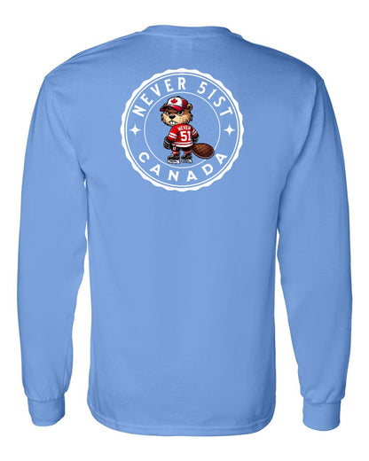 Never 51st Beaver Left Chest and Back Long Sleeve - Gildan Canada (sewn Internationally)