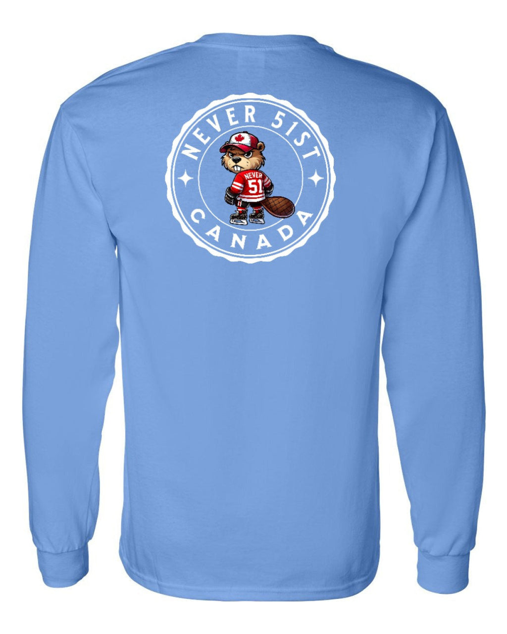 Never 51st Beaver Left Chest and Back Long Sleeve - Unisex