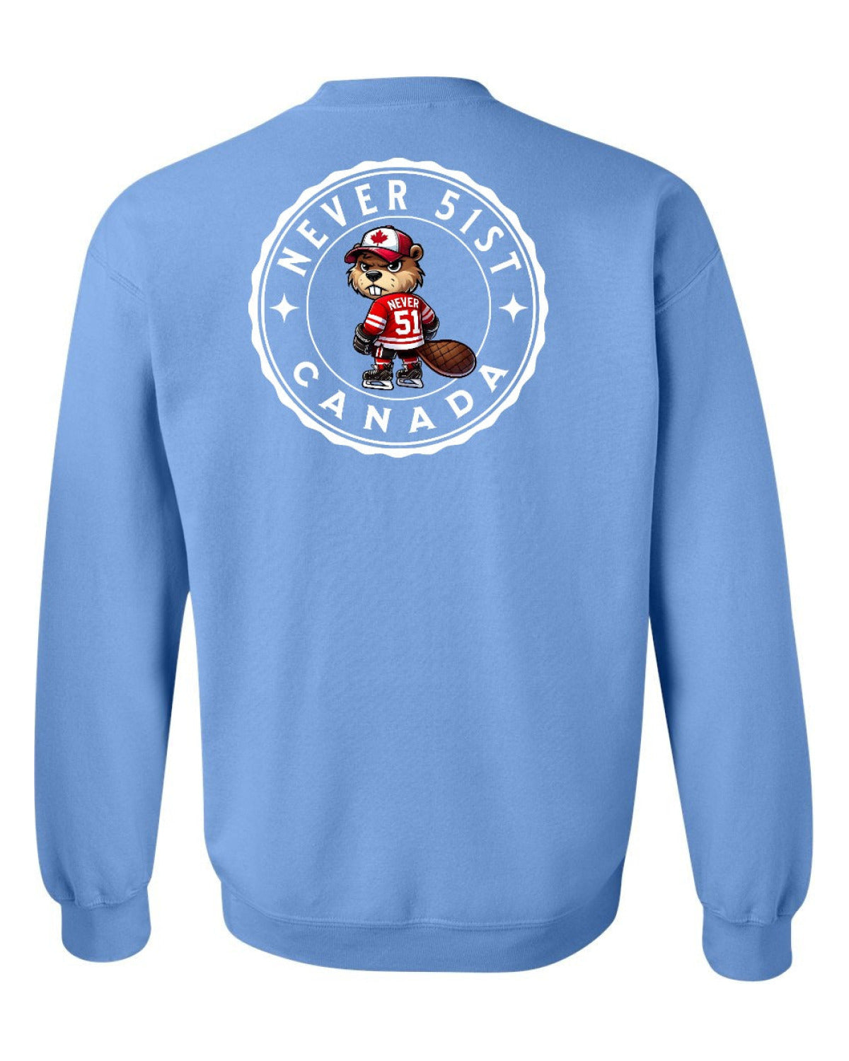 Never 51st Beaver Left Chest and Back Crewneck - Unisex