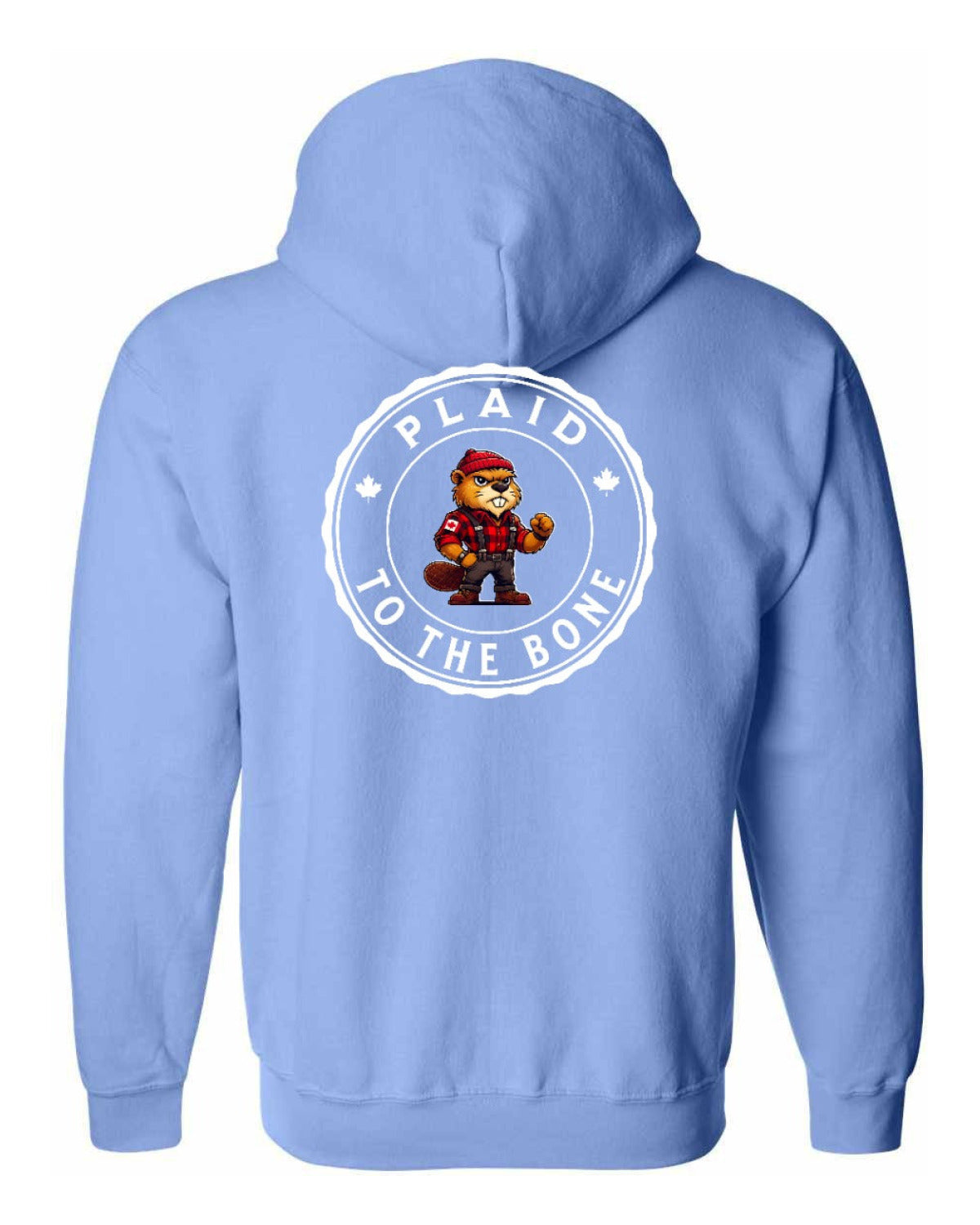 Plaid to the Bone Beaver Left Chest and Back Zip Hoodie - Unisex