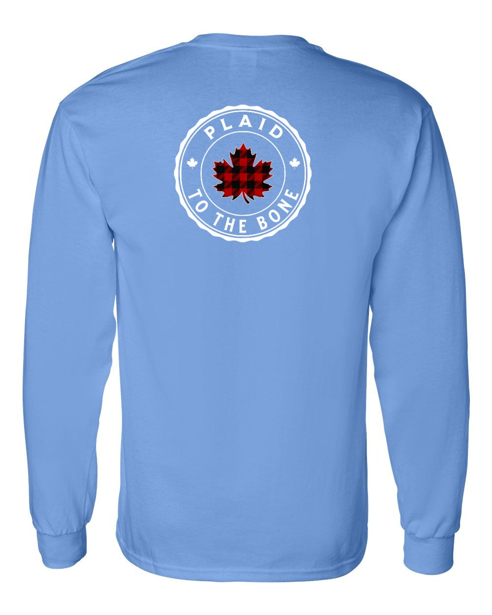 Plaid to the Bone Circle Leaf Left Chest and Back Long Sleeve - Gildan Canada (sewn Internationally)