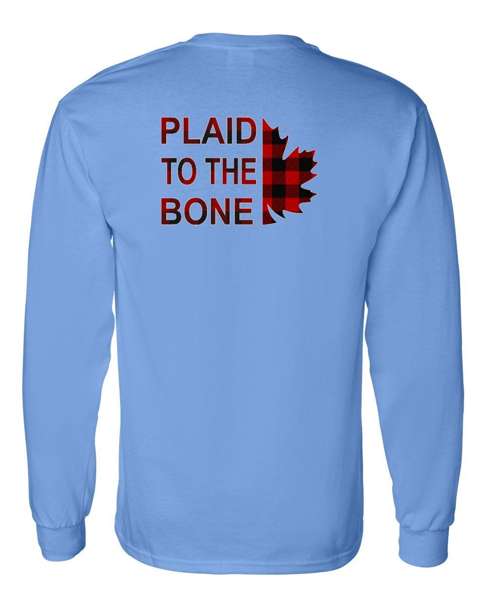 Plaid to the Bone Stacked Leaf Left Chest and Back Long Sleeve - Gildan Canada (sewn Internationally)