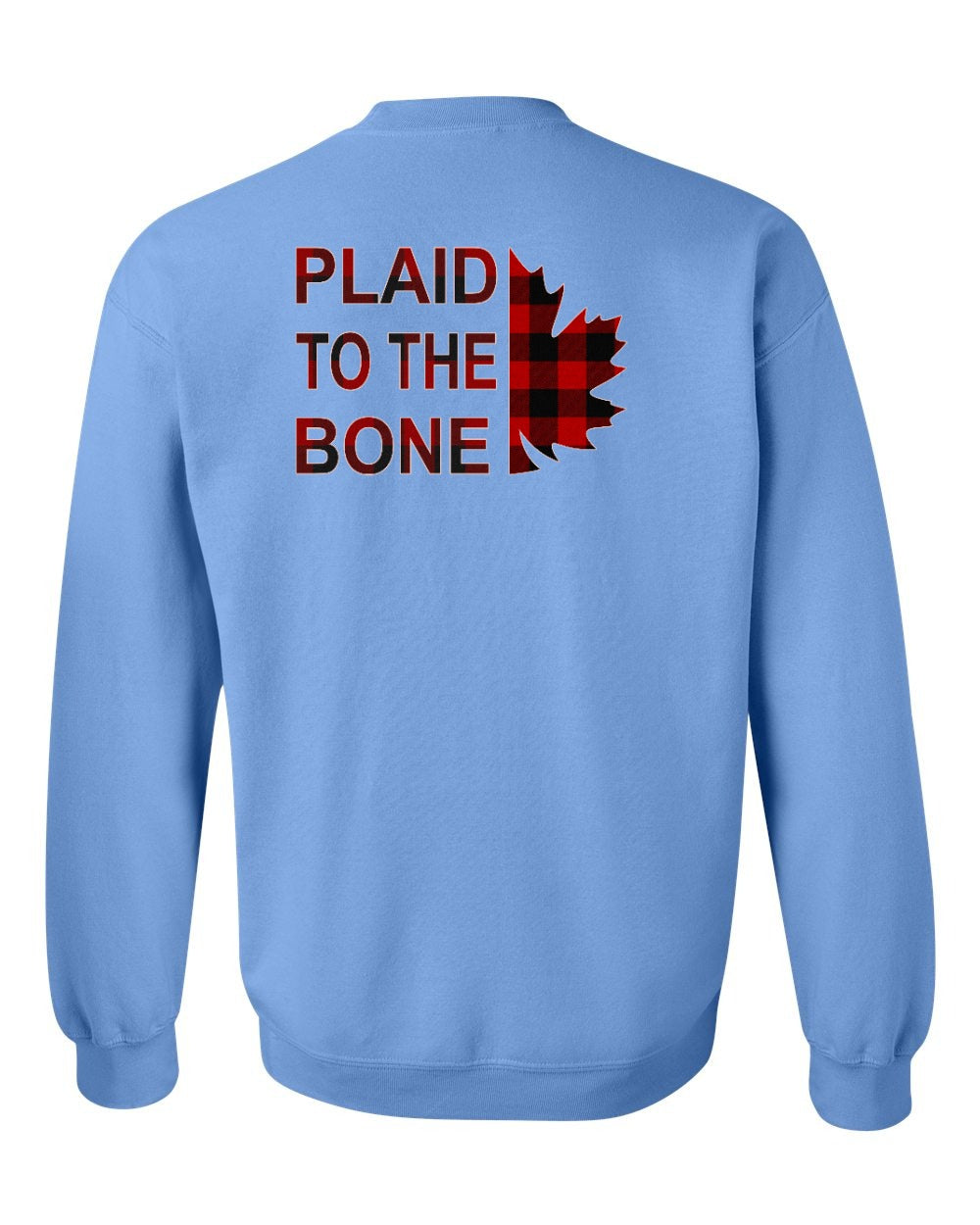 Plaid to the Bone Stacked Leaf Left Chest and Back Crewneck - Gildan Canada (sewn Internationally)