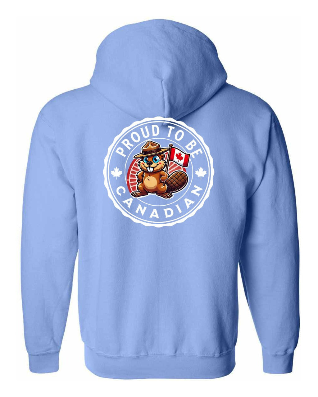 Proud to be Canadian Beaver Left Chest and Back Zip Hoodie - Unisex