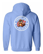 Proud to be Canadian Beaver Left Chest and Back Zip Hoodie - Unisex