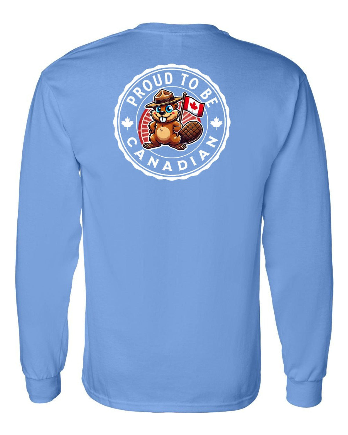 Proud to be Canadian Beaver Left Chest and Back Long Sleeve - Unisex