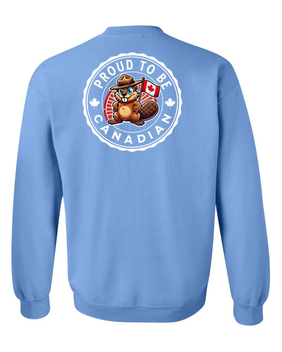 Proud to be Canadian Beaver Left Chest and Back Crewneck - Unisex