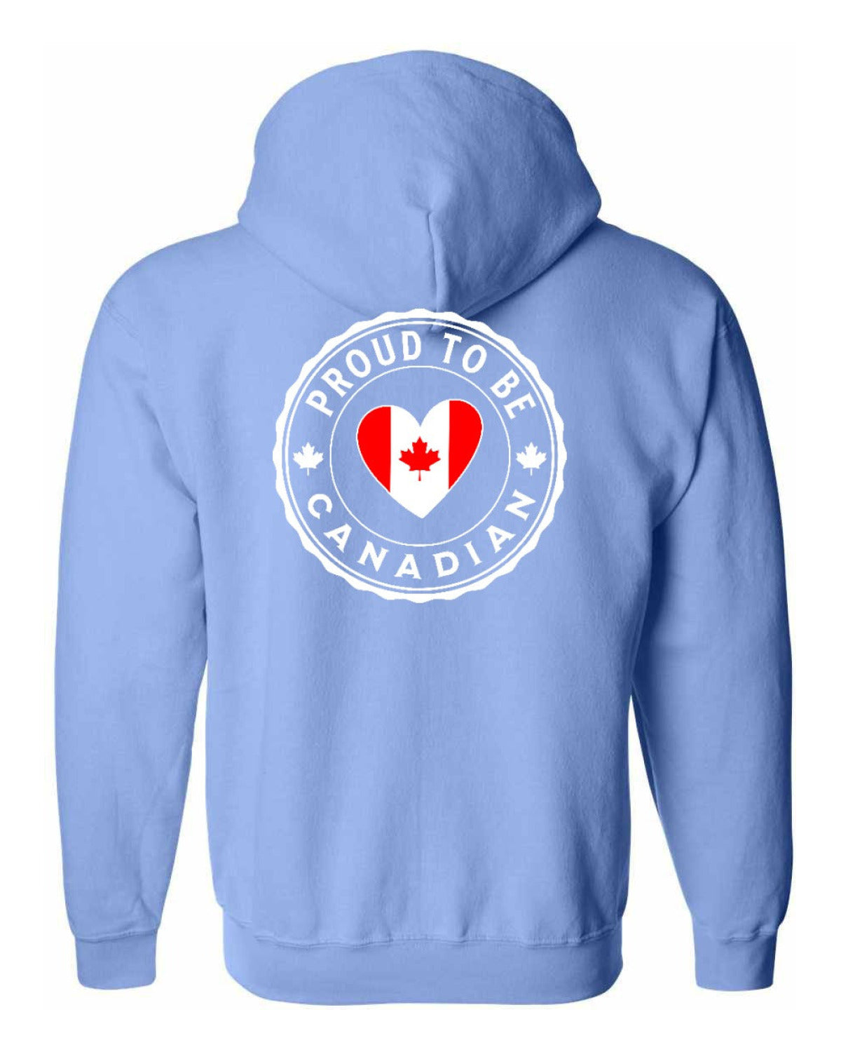 Proud to be Canadian Heart Flag Left Chest and Back Zip Hoodie - Unisex