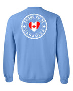 Proud to be Canadian Heart Flag Left Chest and Back Crewneck - Unisex