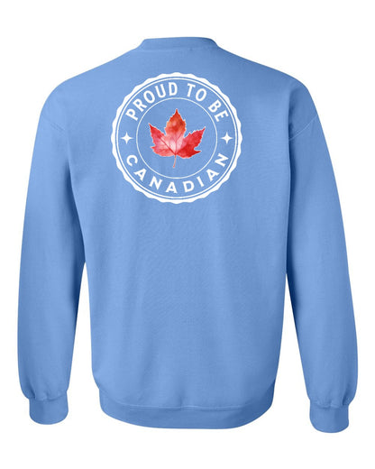 Proud to be Canadian Leaf Left Chest and Back Crewneck - Gildan Canada (sewn Internationally)